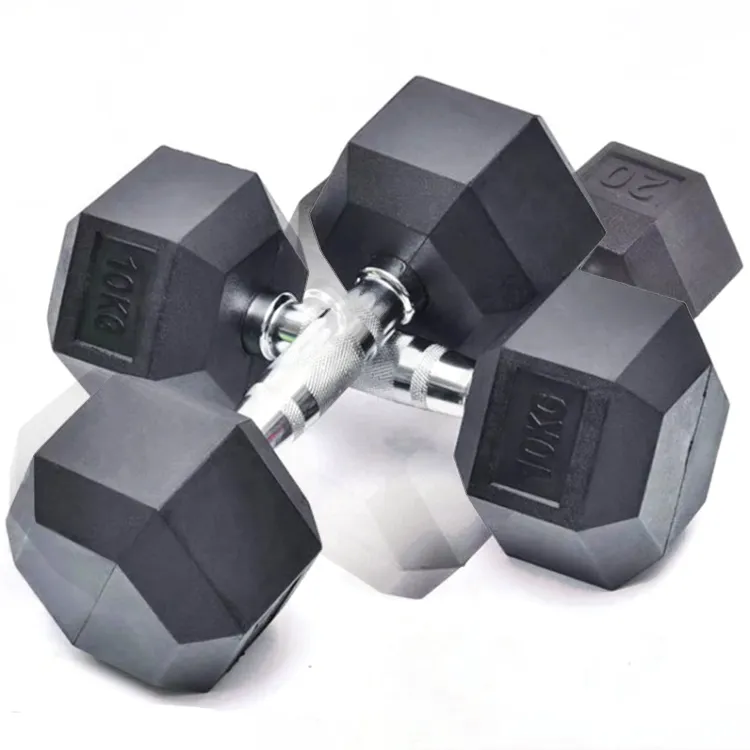 Vroča razprodaja 2021 Hex Dumbbells Rubber Hex Dumbbell Domača Hex Rubber Dumbbell