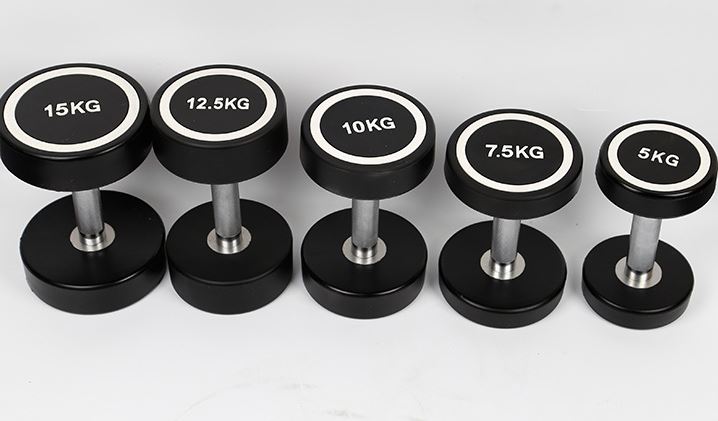 Weight Lifting Fitness Gym Fitness Equipment Round Head Rubber Dumbbell