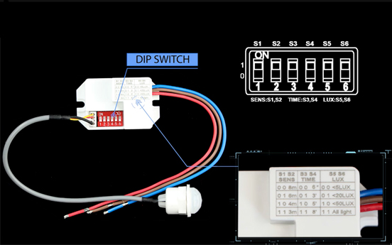 Ar žinote, kas yra DIP jungiklis judesio jutikliuose?