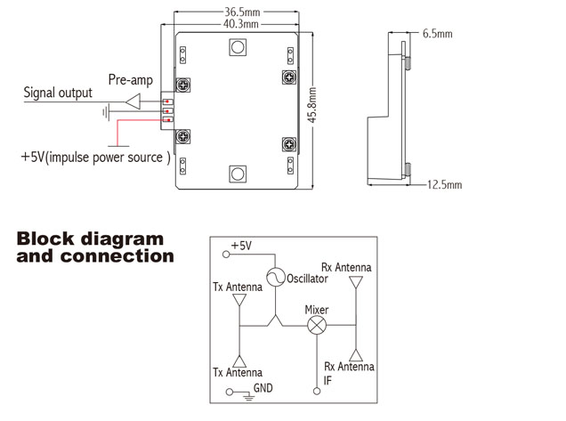 Automatic Door 10.525جيجاهرتز Microwave Sensor Module