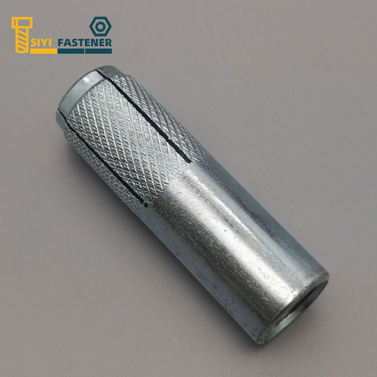 Carbon Steel Bluewhite Zinc Plated Drop in Anchor with Knurling