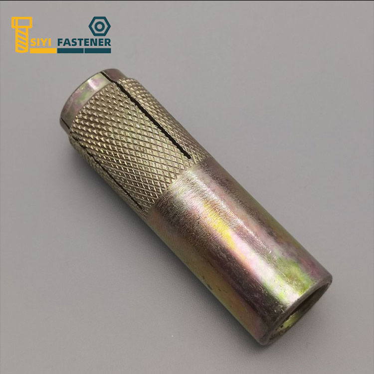 Carbon Steel Yellow Zinc Plated Drop in Anchor with Knurling