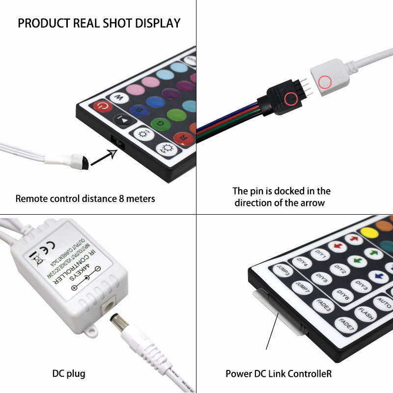 RGB Seven Color Infrared Remote Control LED Strip Kit - 4 