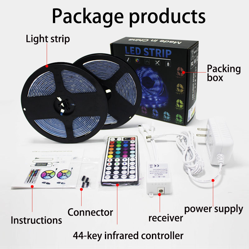RGB Seven Color Infrared Remote Control LED Strip Kit - 5 