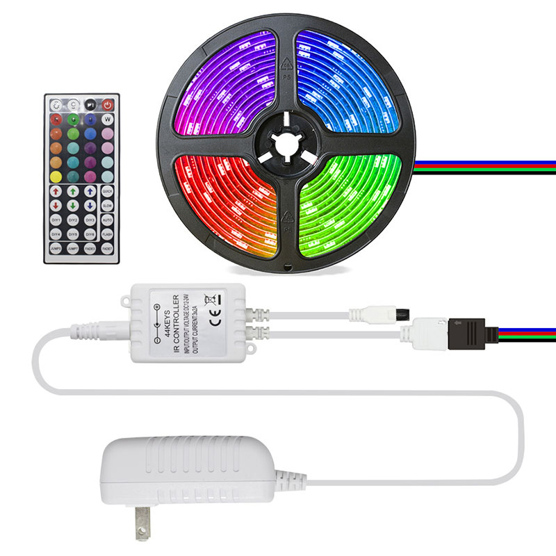RGB Seven Color Infrared Remote Control LED Strip Kit - 0 
