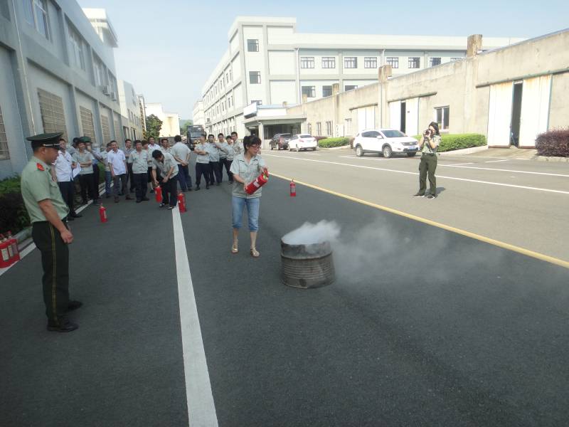 All the staff conducted a fire drill today