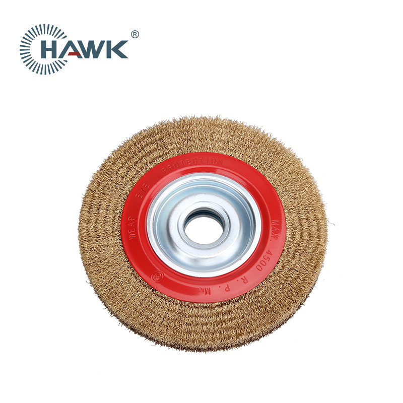 Cepillo de rueda de alambre prensado de 100 mm para amoladora de banco