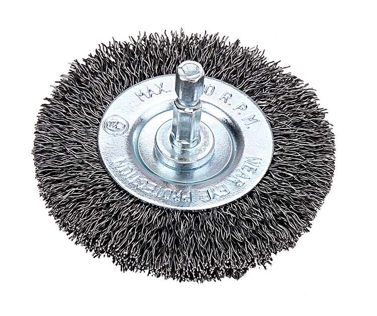 China 63mm Crimped Wire Wheel Brush with Shank Manufacturers