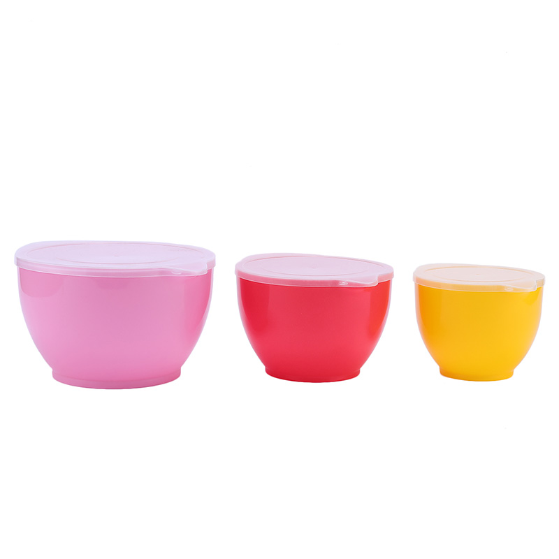 3 Pieces Mixing Salad Bowls With Lid Set
