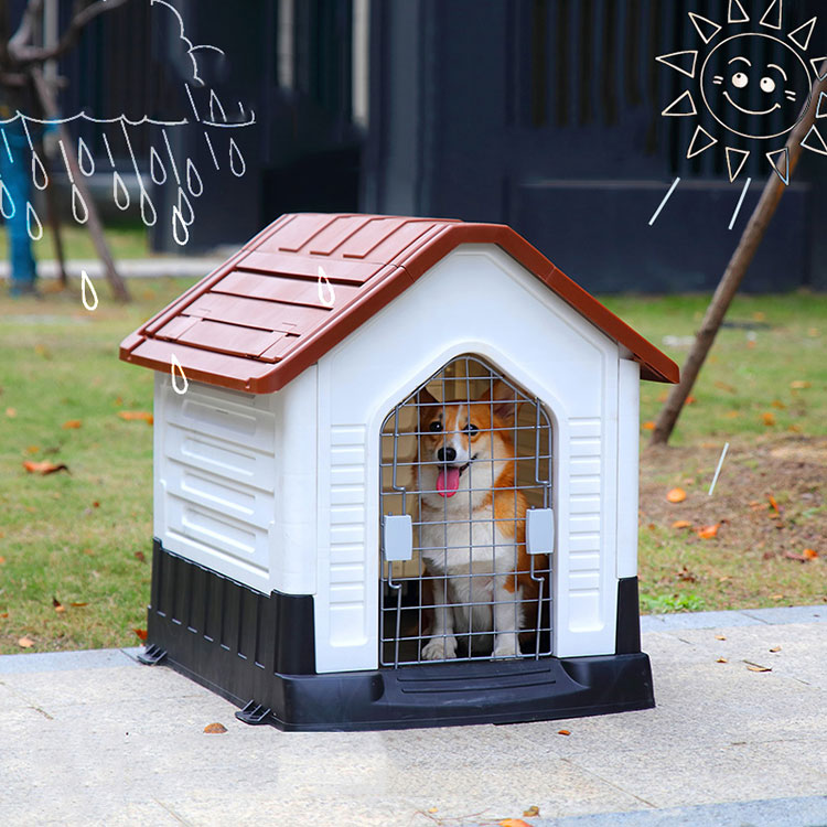 Durable Waterproof Plastic Puppy Shelter Kennel With Door - 0