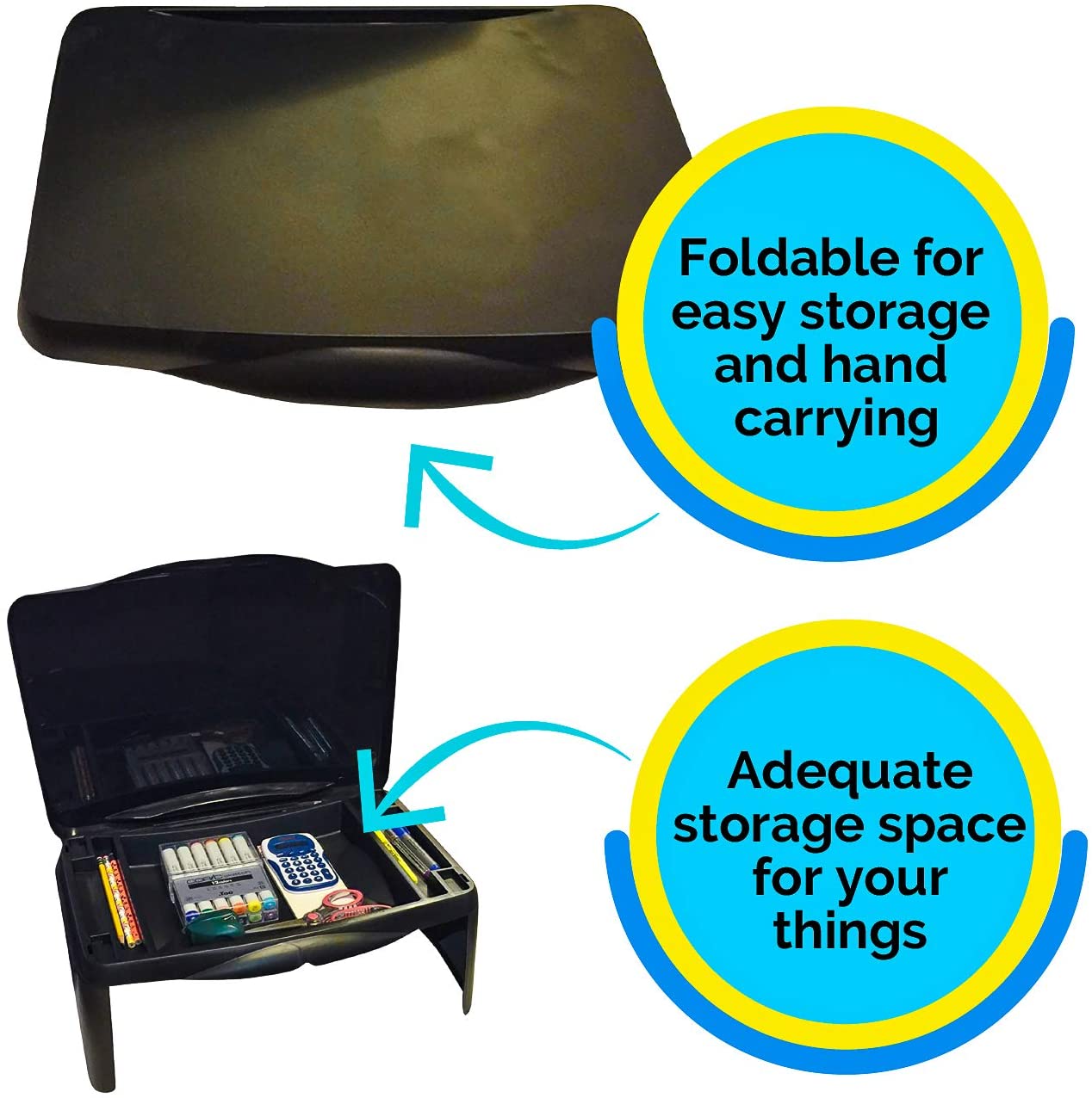 स्टोरेजसह पोर्टेबल आणि प्रॅक्टिकल लॅपटॉप बेड टेबल - 5 