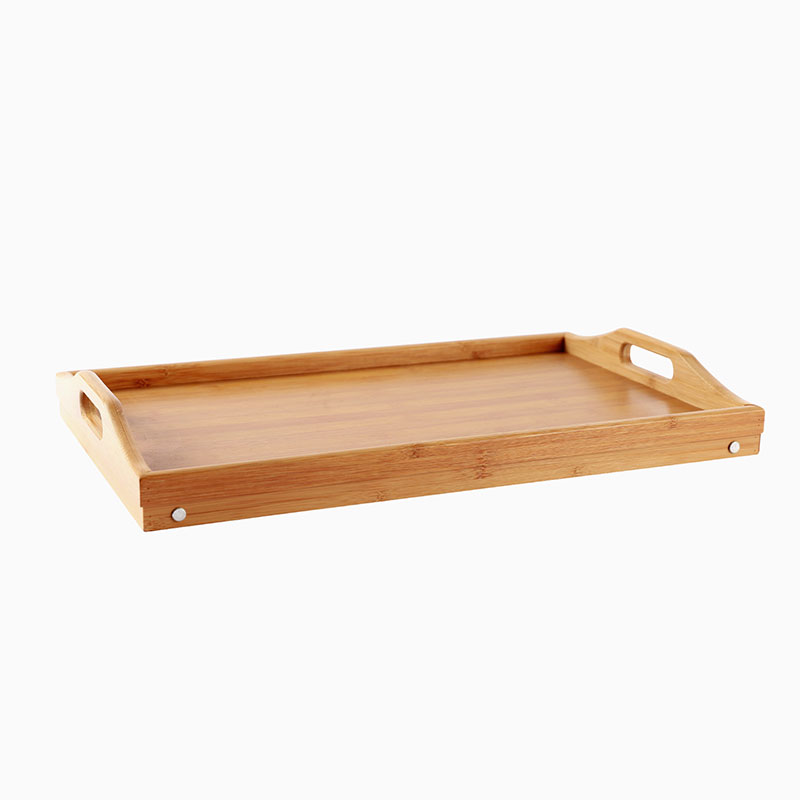 접이식 다리가있는 가정용 대나무 침대 트레이 테이블 - 1 