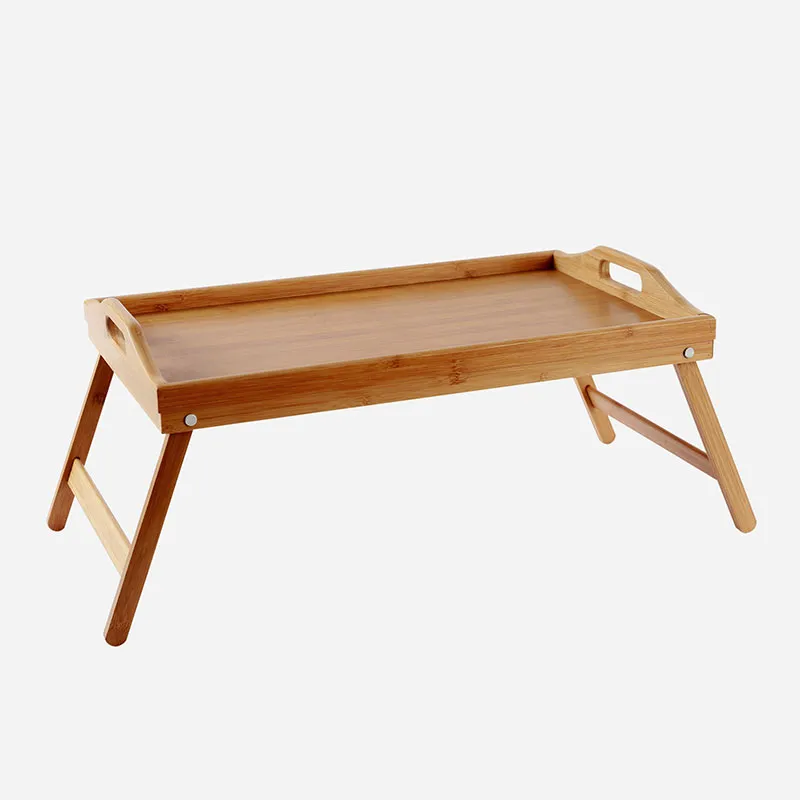 Household Bamboo Bed Tray Table With Folding Legs