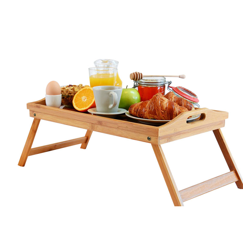 Household Bamboo Breakfast Service Table - 3 