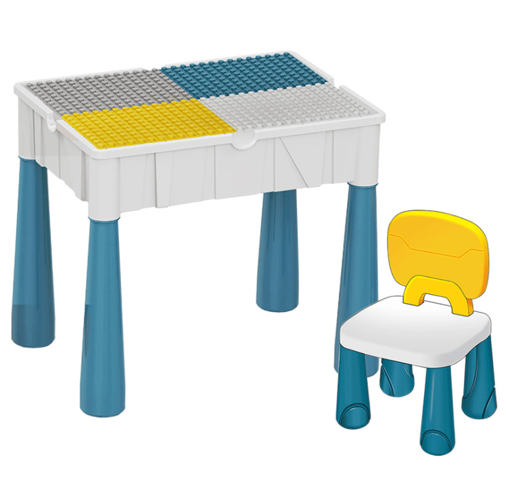 4-8 yaş arası uşaqlar üçün saxlama və stul ilə ev blokları masası - 9