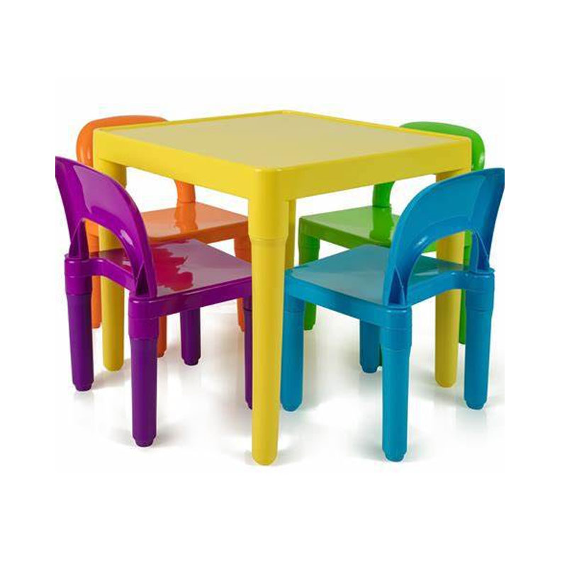 Сет за маси и 4 столици за домаќинство, преклопни лесни деца за мебел - 1