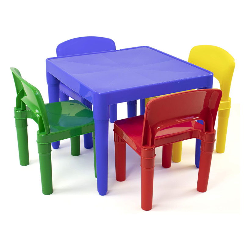 Buitinis sulankstomas lengvas vaikų baldų stalas ir 4 kėdžių komplektas - 3