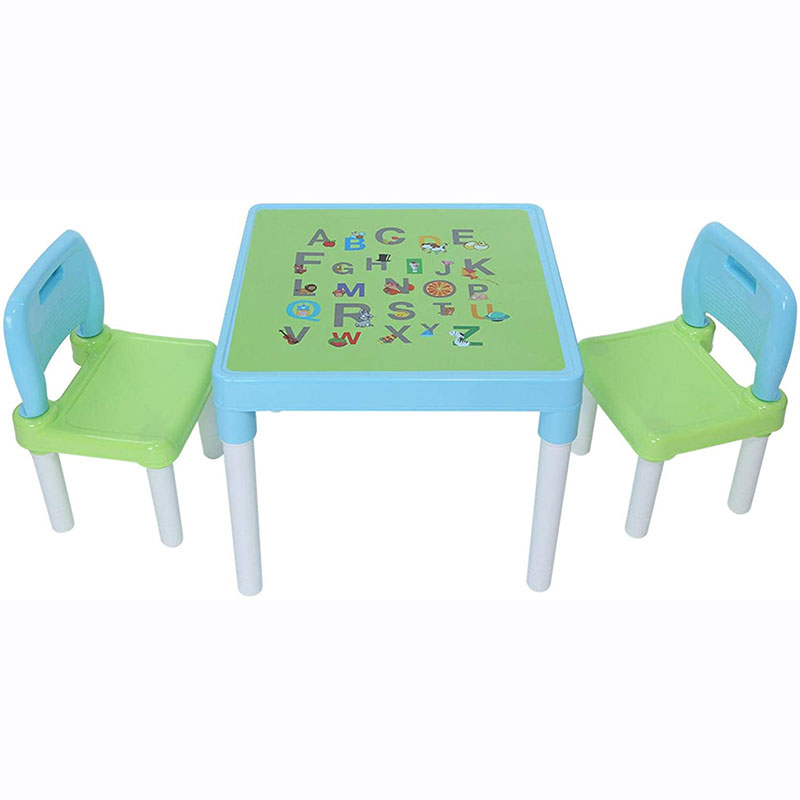 घरेलू बच्चाहरू फोल्ड योग्य गतिविधि तालिका र २ कुर्सी सेट