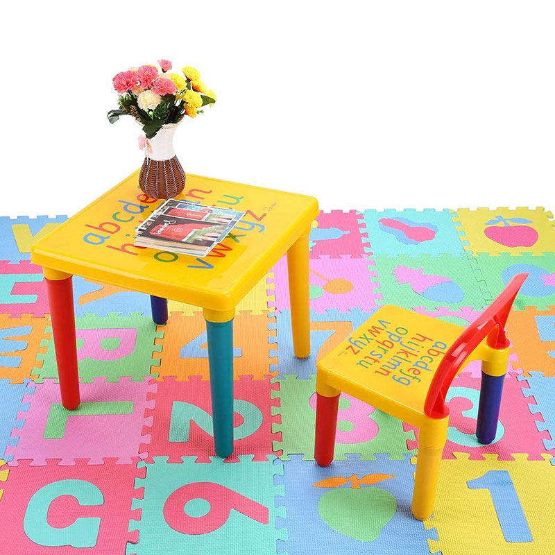 Сет за маса и столици за деца, преклопен за домаќинства од пластика - 1