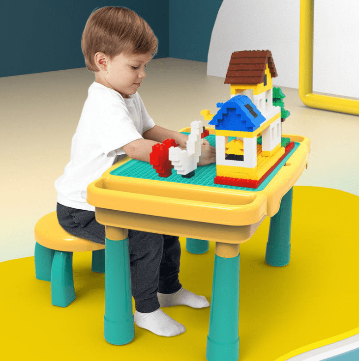 घरगुती पदोन्नती भेट देणार्या मुलासाठी अ‍ॅक्टिव्हिटी टेबल आणि एक खुर्चीचा सेट - 19
