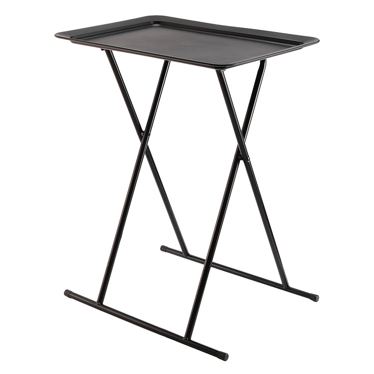 Black Folding Metal TV Tray Coffee Table - 2