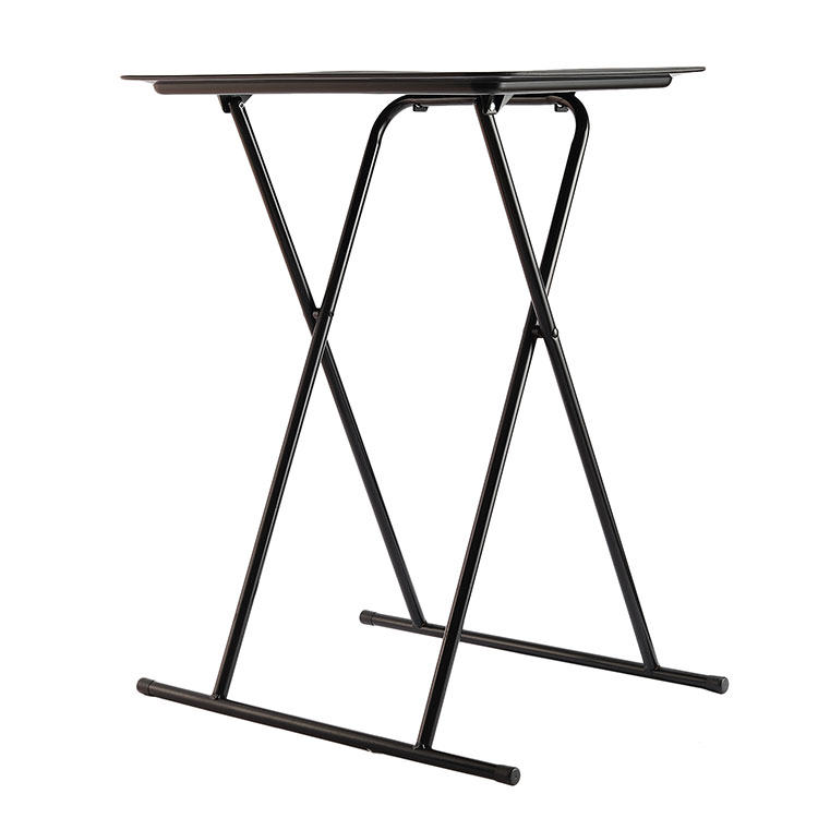 Black Folding Metal TV Tray Coffee Table - 3 