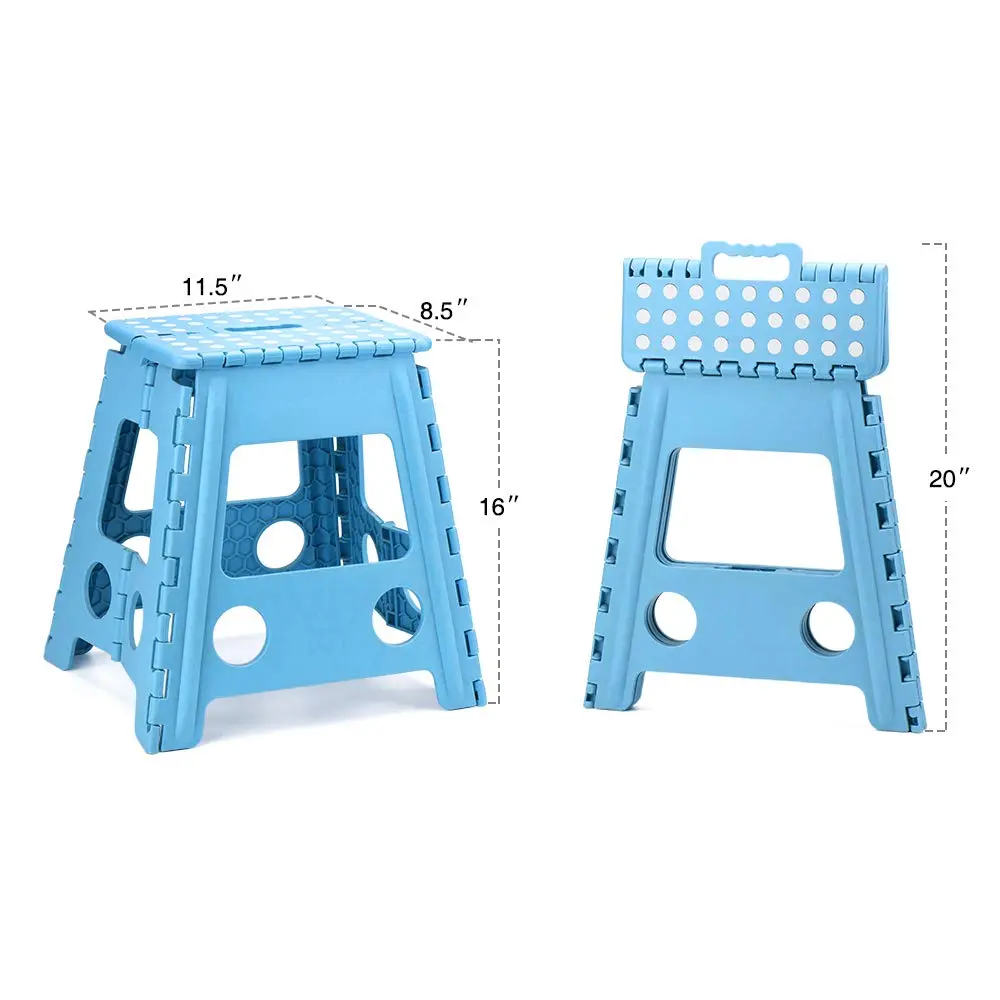 Taburete plegable de plástico para el hogar de 16 pulgadas de altura