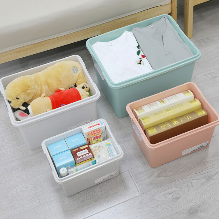 Storage Organizer Bins With Latching Handle And Lids - 5 