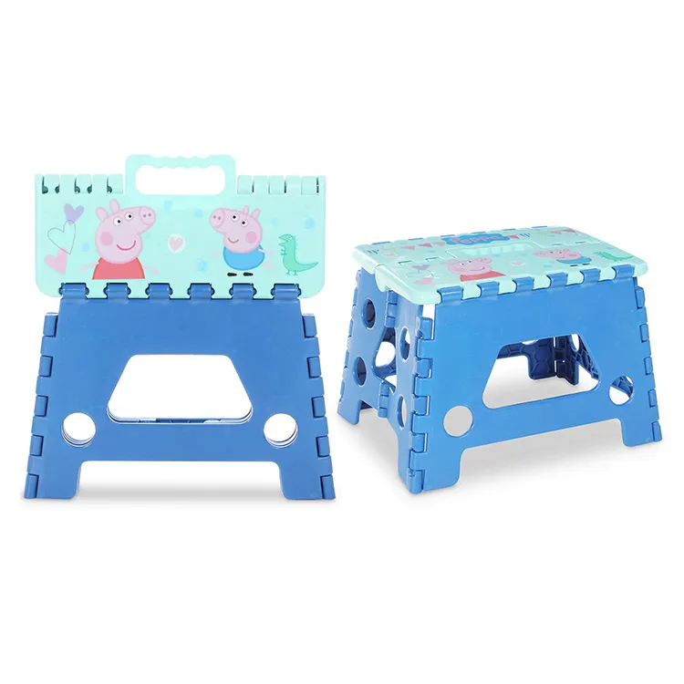 Tabouret pliant de 9 pouces de haut à motif d'impression Piglet Paig à transfert thermique