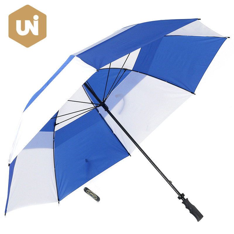 Double Layer Vent Windproof Manual Open Golf Umbrella