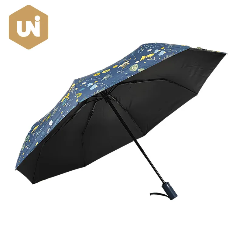 Складной автоматически открывающийся и автоматически закрывающийся зонт с защитой от ультрафиолета