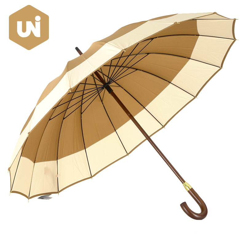 Manual Open Adult Wooden Stick Umbrella