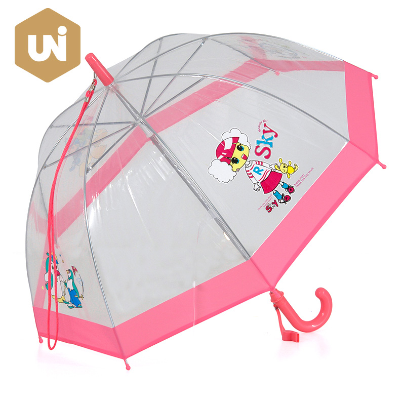 Ombrello da pioggia per bambini POE con motivi stampati