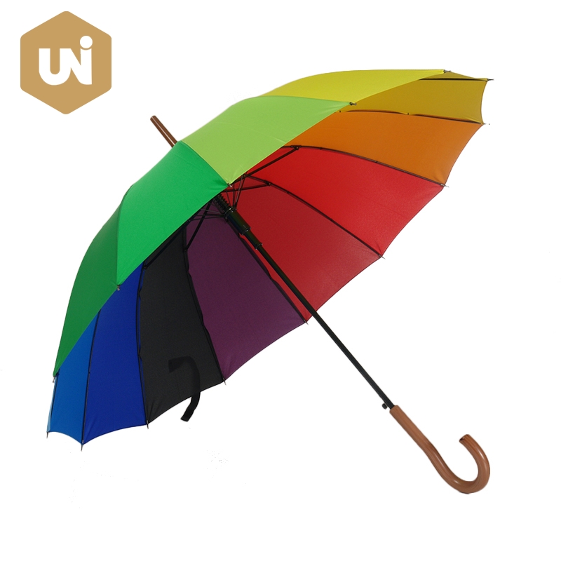 Rainbow Adult Stick Automatic Umbrella - 0 