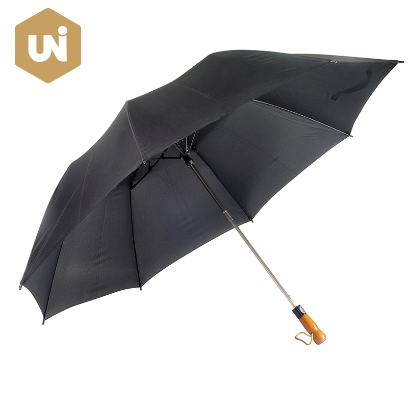 مظلة غولف أوتوماتيكية خشبية ثنائية قابلة للطي - 1 