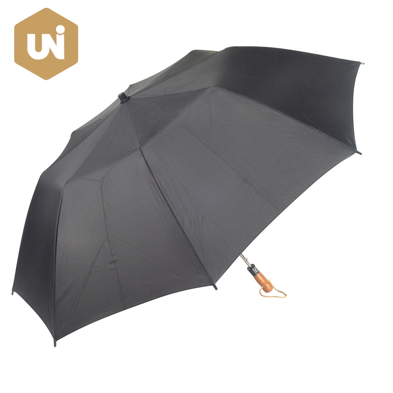مظلة غولف أوتوماتيكية خشبية ثنائية قابلة للطي