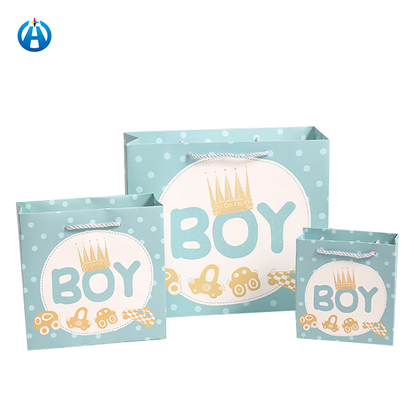 Cute Pink Blue Paper Boxes Boy Girl Baptism Baby Shower Decoration Kid Favors Sweet Birthday Party Gift Bag