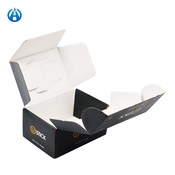 Your Logo Printing Cardboard Corrugated Black Shipping Packaging Mailer Boxes for Digital Product - 1