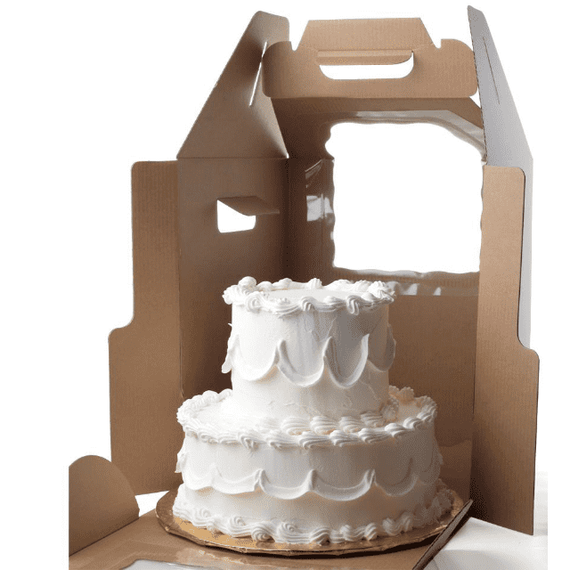 White Corrugated Tall Cake Packaging Box For Cajas Para Pastel