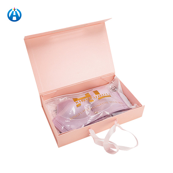 Women's Underwear Paper Gift Folding Box with Ribbon Packaging Box
