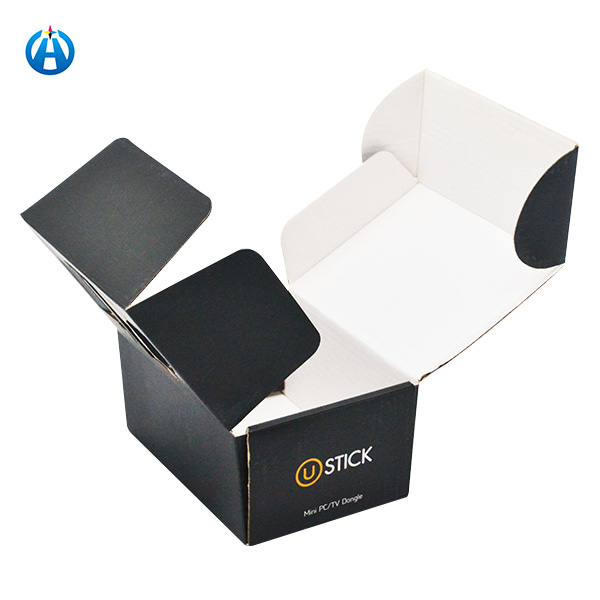 Your Logo Printing Cardboard Corrugated Black Shipping Packaging Mailer Boxes for Digital Product