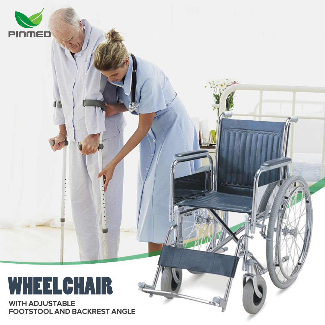 Features of Wheelchair with adjustable footstool and backrest angle