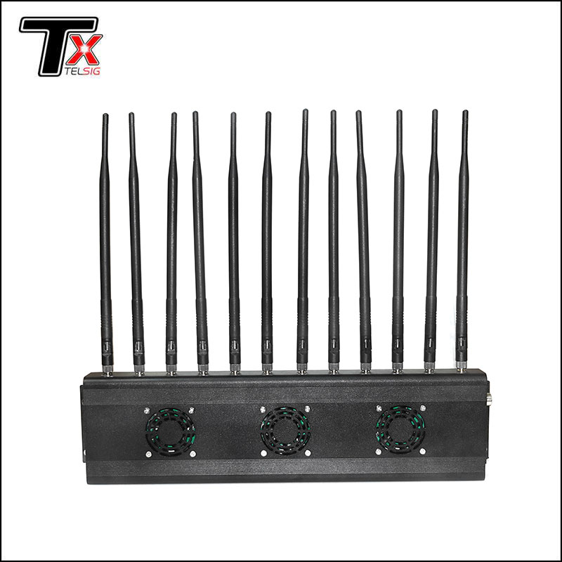 Jammer di segnale a 12 canali Jammer di segnale per telefoni cellulari desktop 10-50M