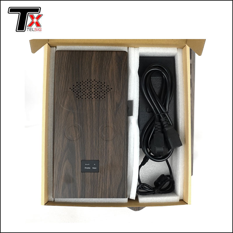 Bloqueador de sinal de celular portátil com impressão de madeira 10 canais 20 W - 3