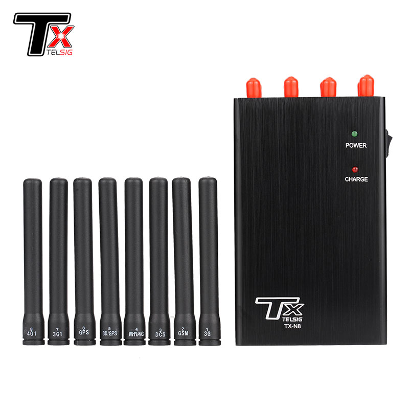 8 Antenna Portable Cell Phone Signal Jammer