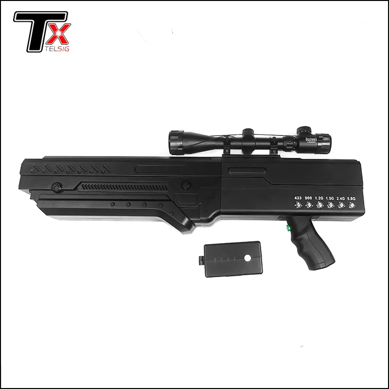 Anti Drone Gun Signal Jammer with Removable Battery