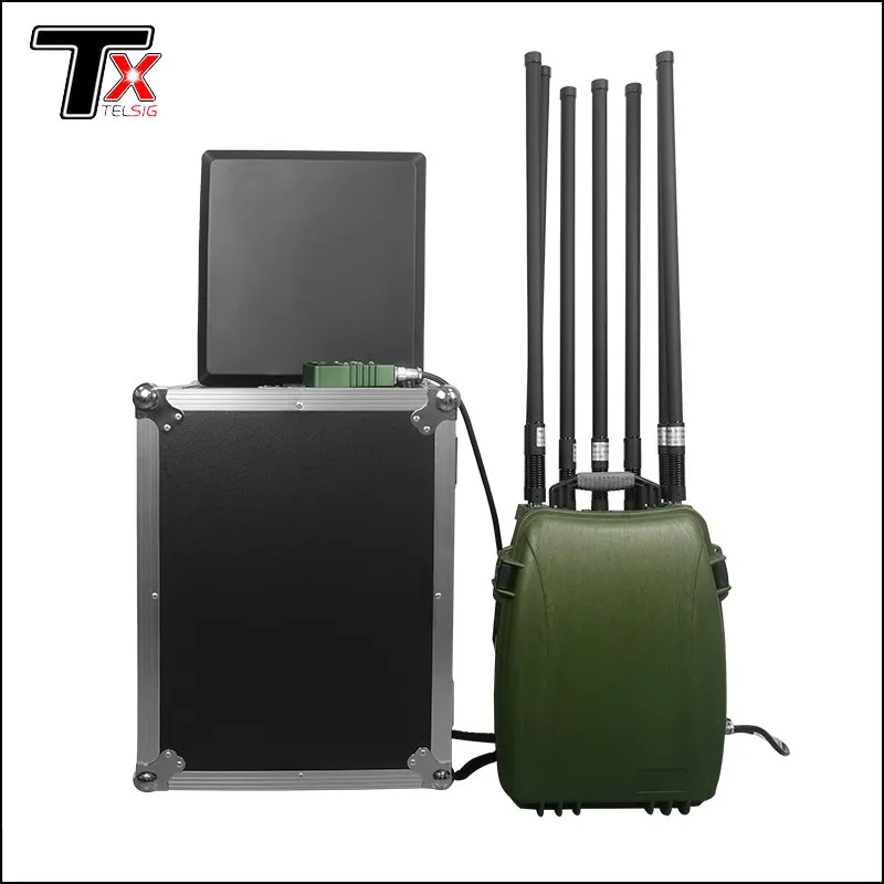 Man Pack 360 ອົງສາ 2000 ແມັດ Anti Drone Uav Signal Blocker