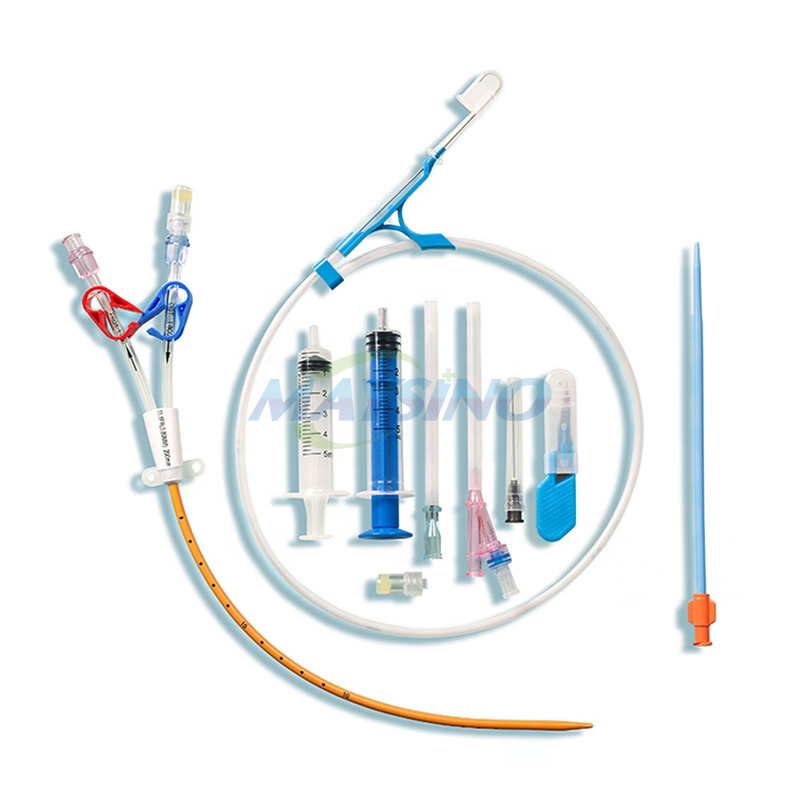 Kit voor hemodialyse-katheters met enkele dubbele drievoudige lumen