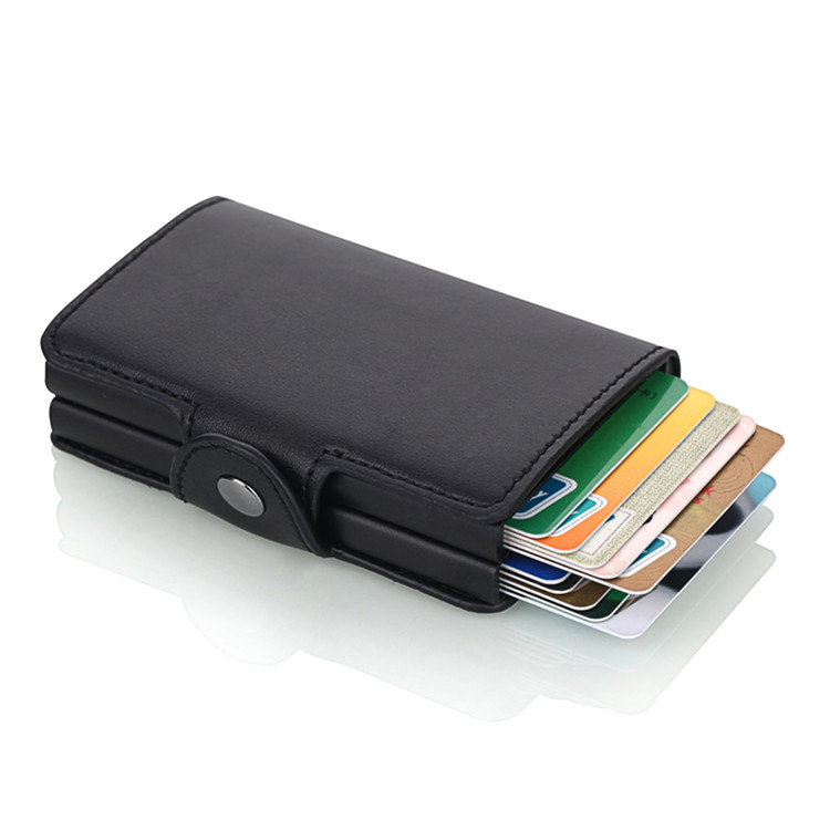 ອັດໂນມັດ Pop Up Anti-Theft Double Aluminum Card Wallet