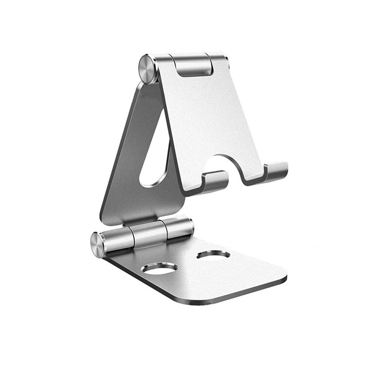 Soporte plegable de aluminio para teléfono de escritorio con rotación multiángulo